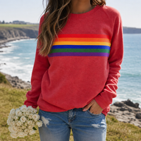 Tivoli Rainbow Stripe Sweatshirt in Red