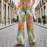 Comino Floral Wide-Leg Jeans in Waves & Flowers