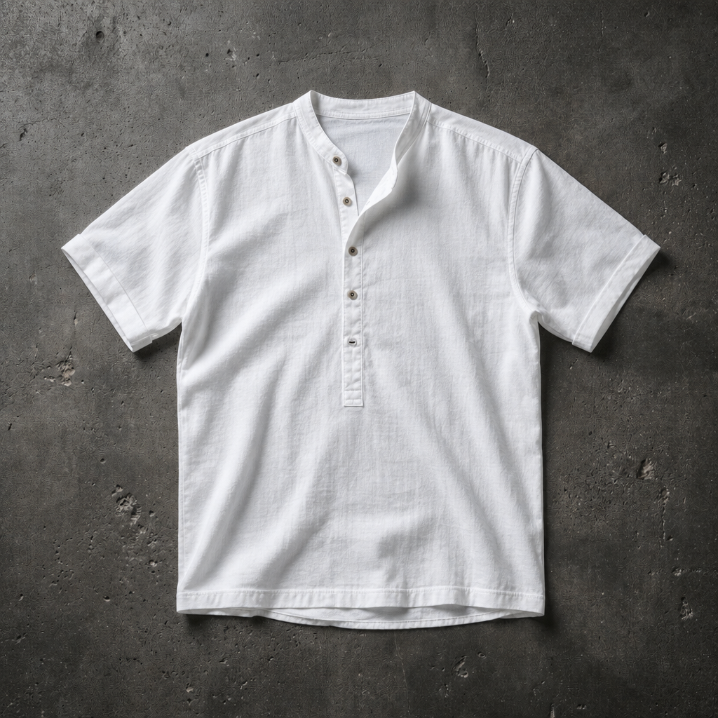 Otranto Linen Henley Shirt in White