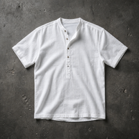 Otranto Linen Henley Shirt in White