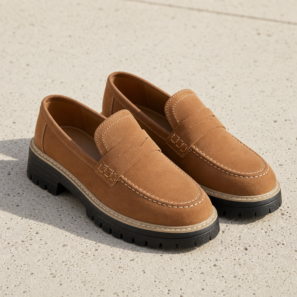 Trani Chunky Platform Loafers in Brown