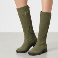 Mojacar Waterproof Leather Riding Boots in Green