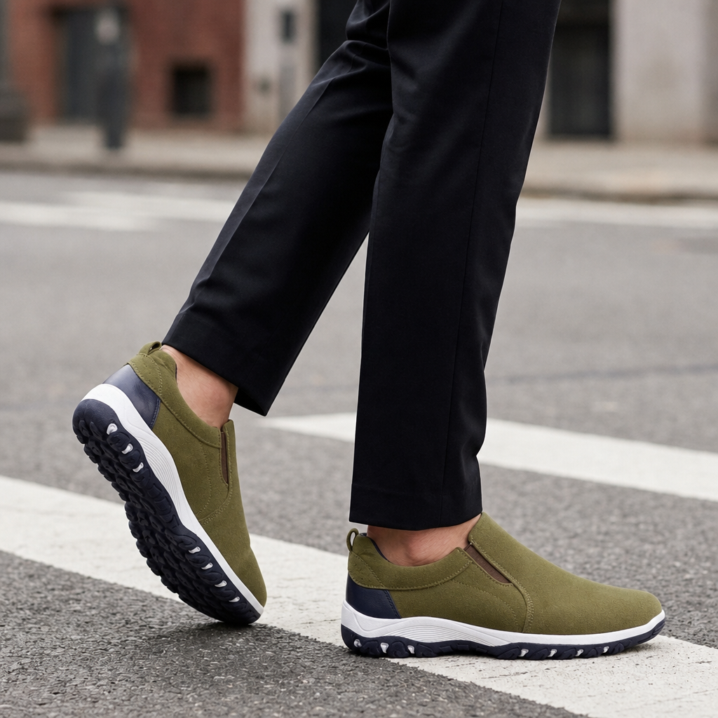 Sesimbra Suede Slip-On Sneakers in Green