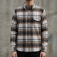 Serifos Plaid Flannel Shirt in White