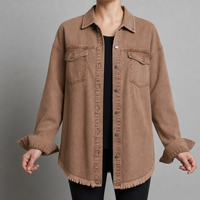 Alberobello Oversized Denim Jacket in Brown