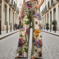 Comino Floral Wide-Leg Jeans in Flowers