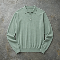 Zakynthos Knit Polo Sweater in Light Green