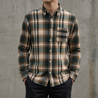 Serifos Plaid Flannel Shirt in Green