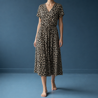 Figueres Spotted Print Midi Dress in Khaki