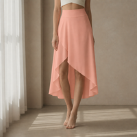 Lamego Flowy Wrap Midi Skirt in Peach Melba