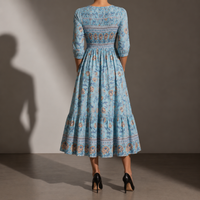 Calpe Smocked Floral Midi Dress