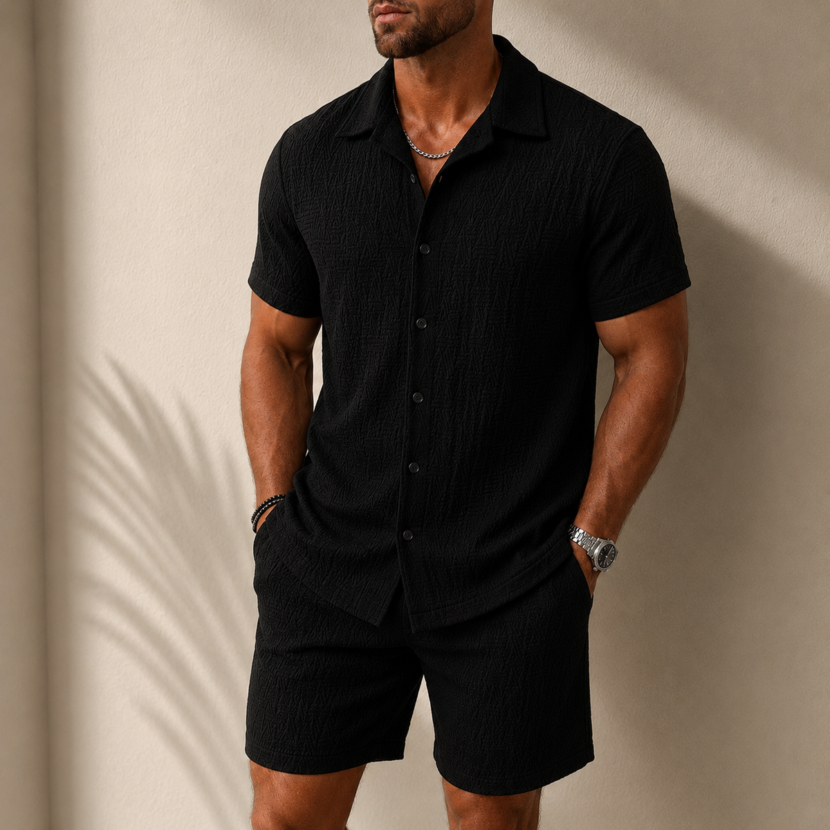 Jerez Textured Woven Two-Piece Set