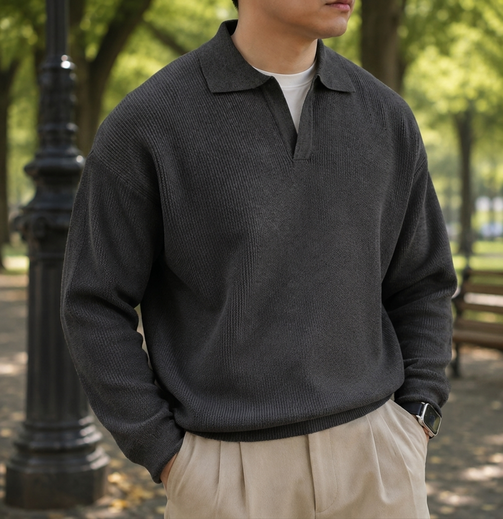 Milos Knit Polo Sweater