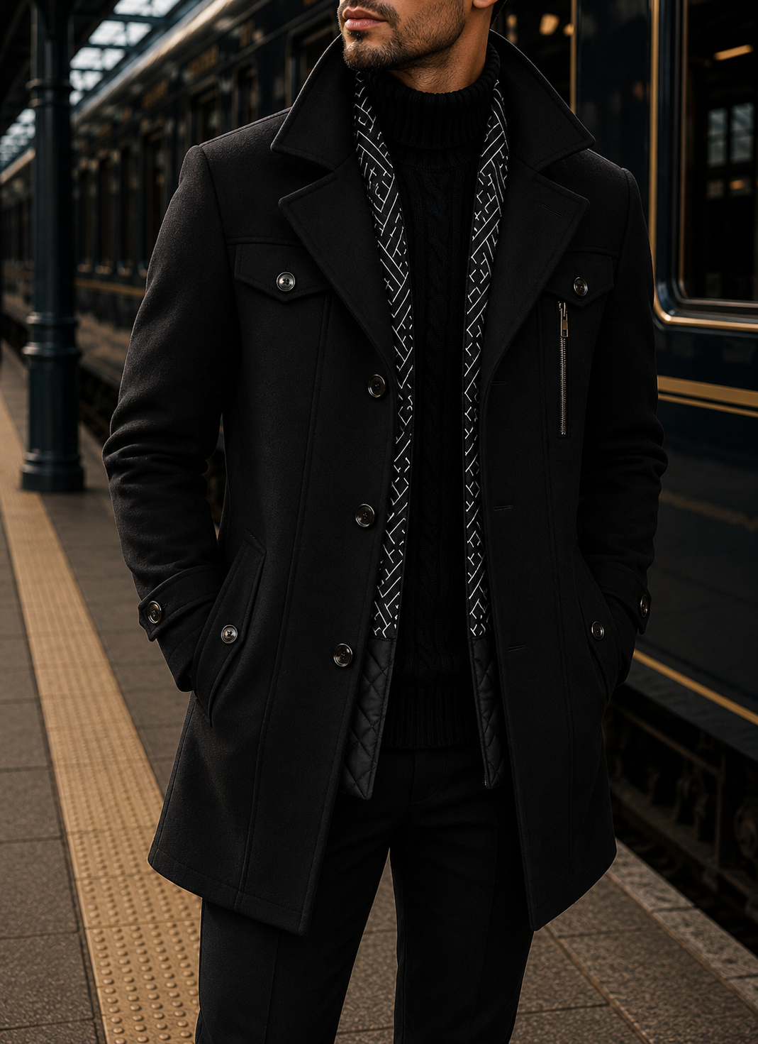 Thassos Wool Tailored Overcoat