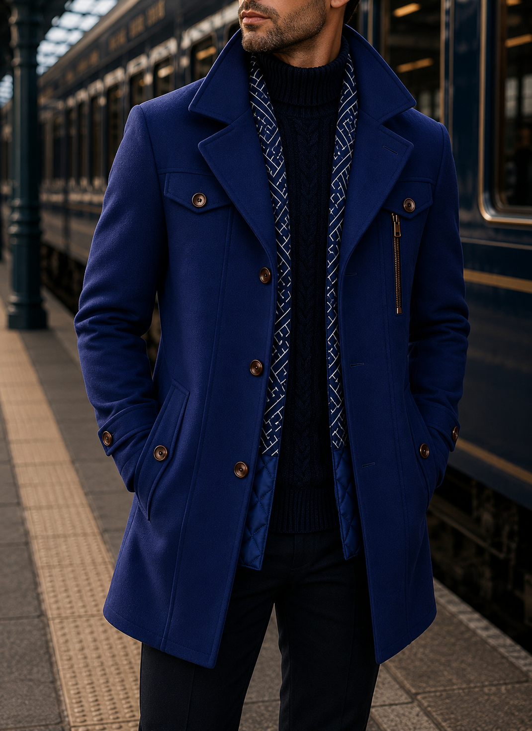 Thassos Wool Tailored Overcoat