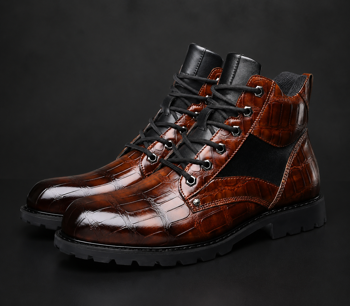 Tarifa Embossed Leather Boots