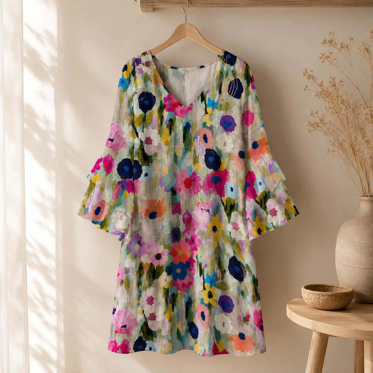 Pisa Floral Ruffle Sleeve Dress