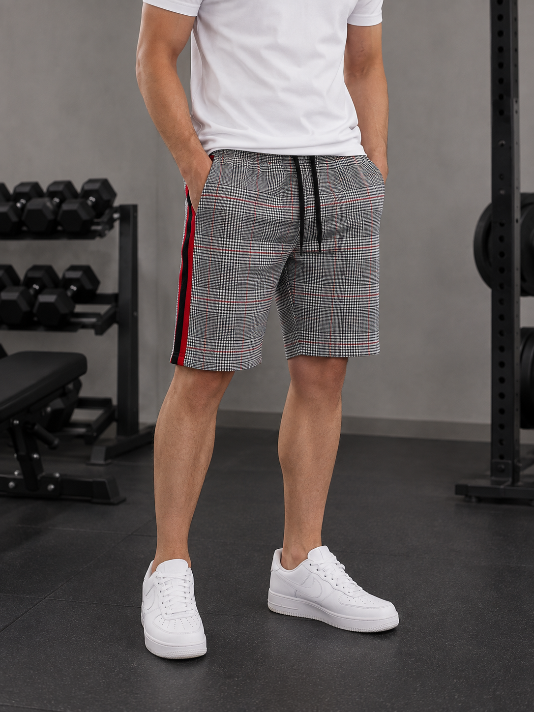 Gallipoli Plaid Side Stripe Shorts