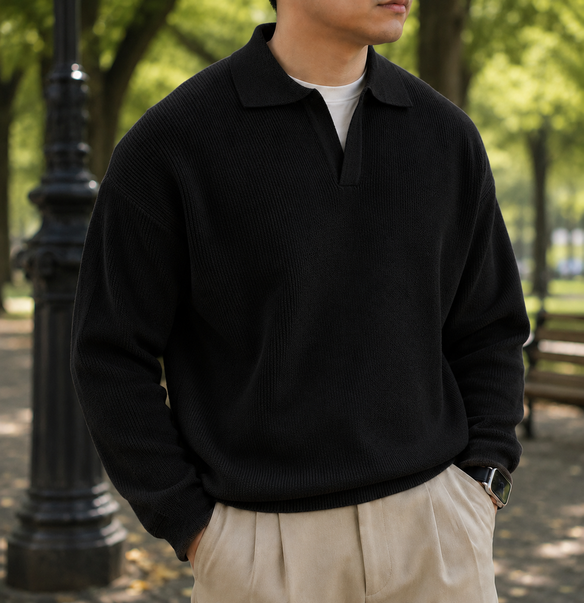 Milos Knit Polo Sweater