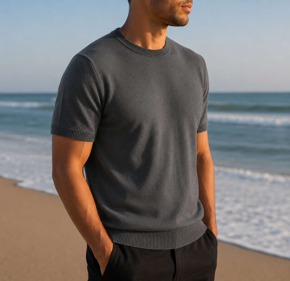 Zakynthos Ribbed Knit Tee