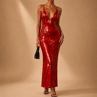 Spoleto Sequin Backless Maxi Dress