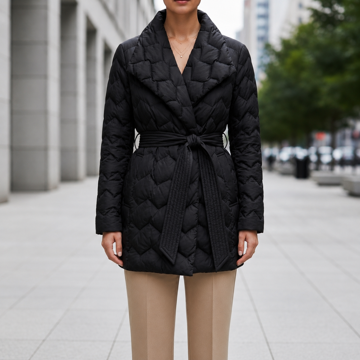 Uzes Belted Quilted Puffer Coat