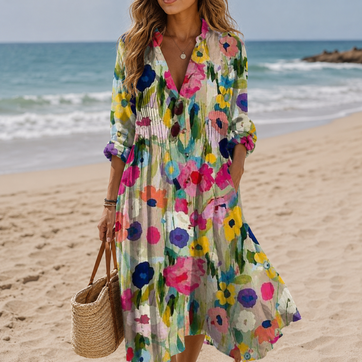 Toledo Print Midi Dress