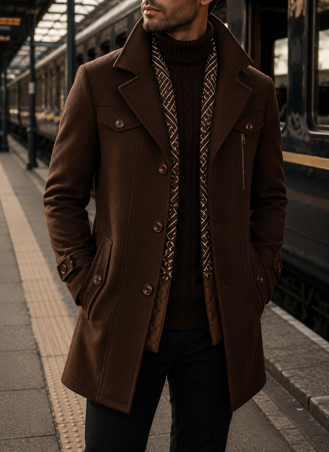 Thassos Wool Tailored Overcoat