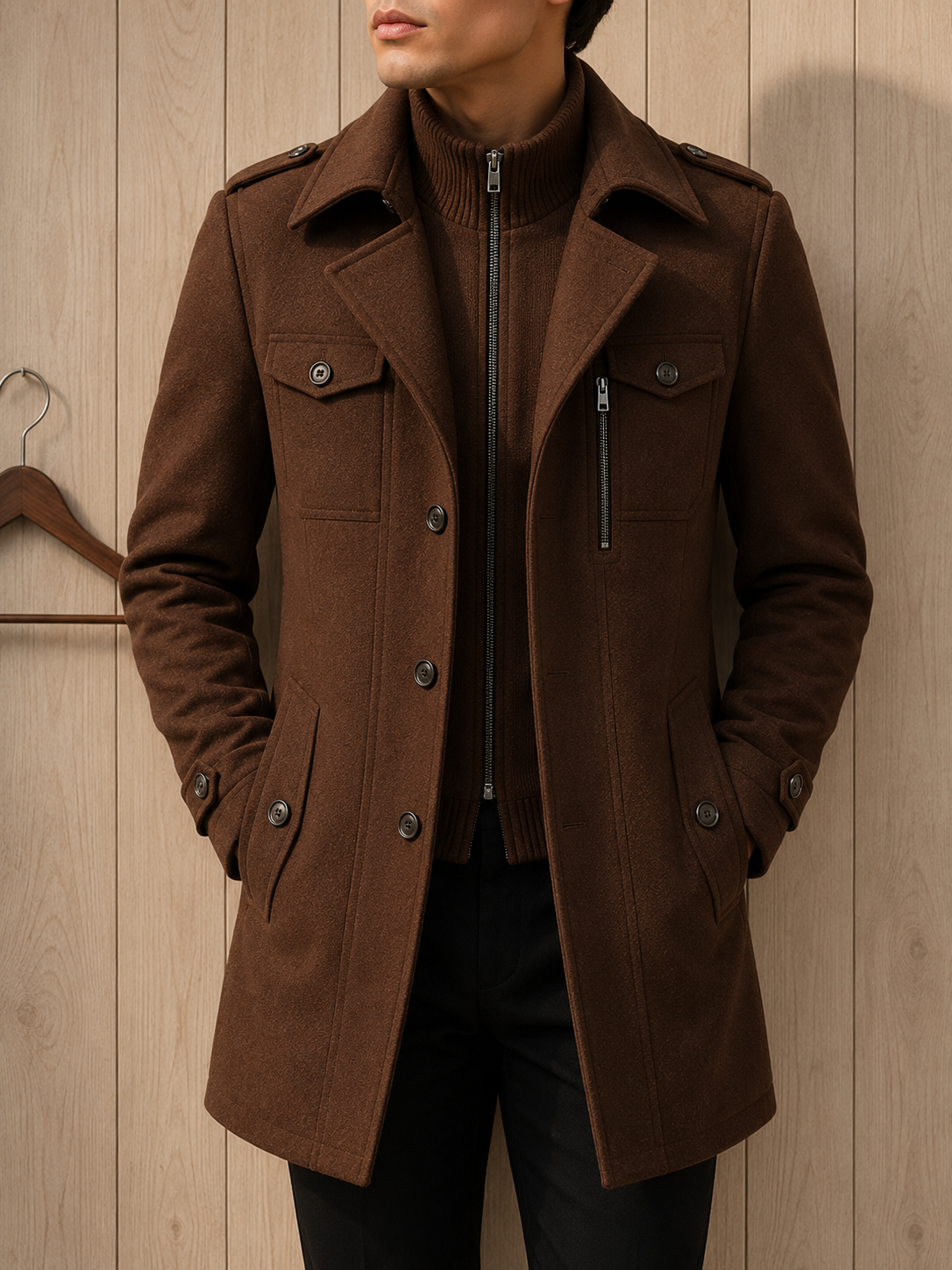 Getaria Tailored Wool Overcoat