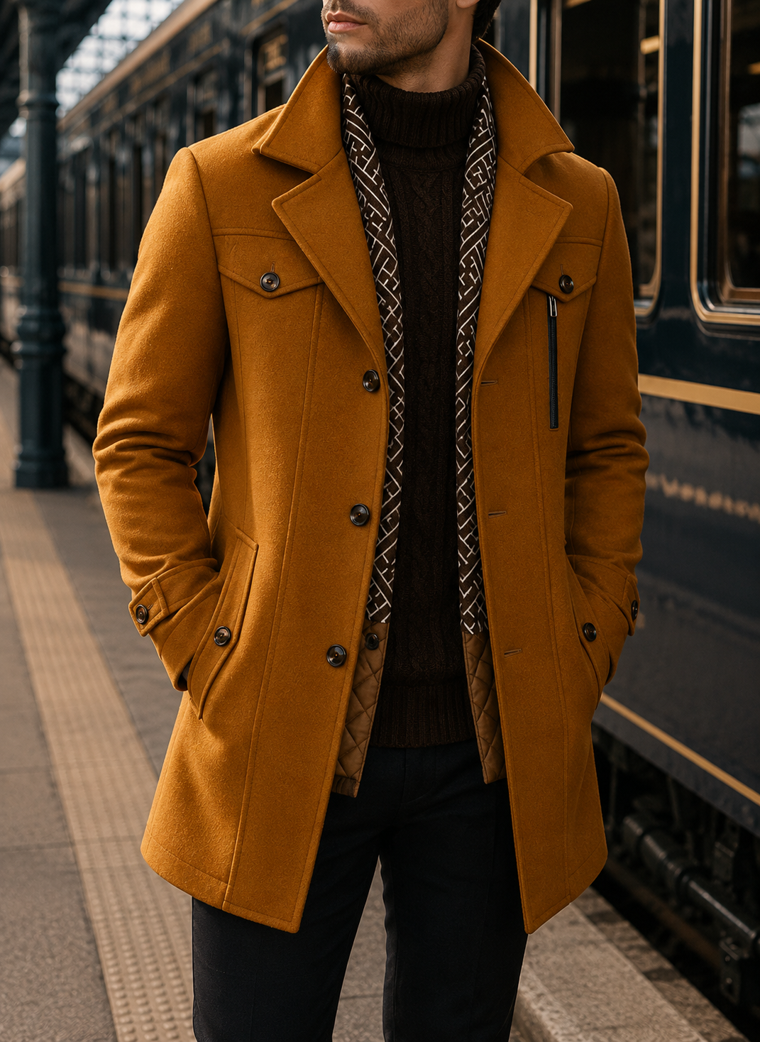 Thassos Wool Tailored Overcoat