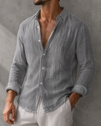 Coimbra Linen Open-Collar Shirt