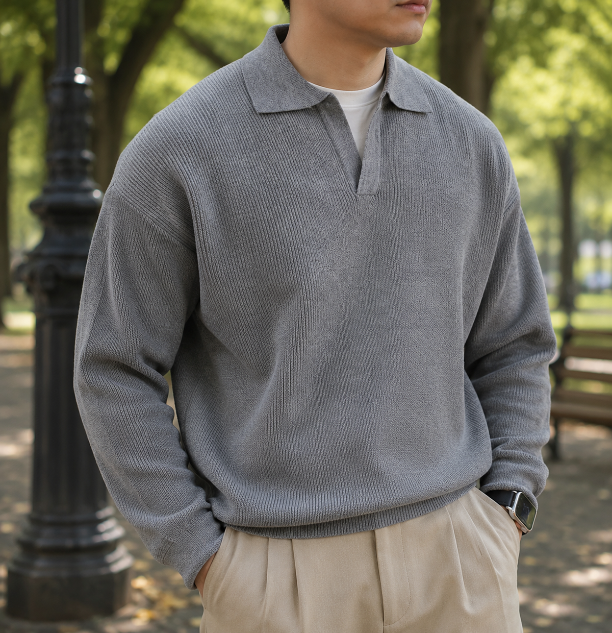Milos Knit Polo Sweater