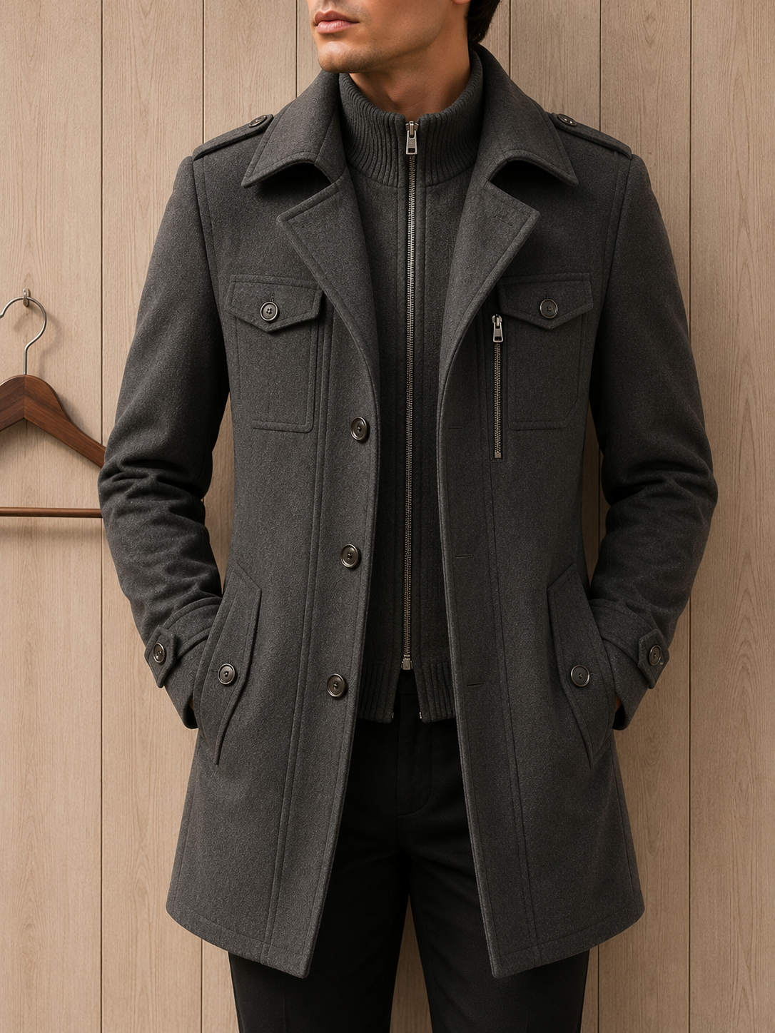 Getaria Tailored Wool Overcoat