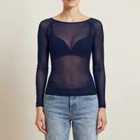 Calpe Sheer Mesh Long-Sleeve Top
