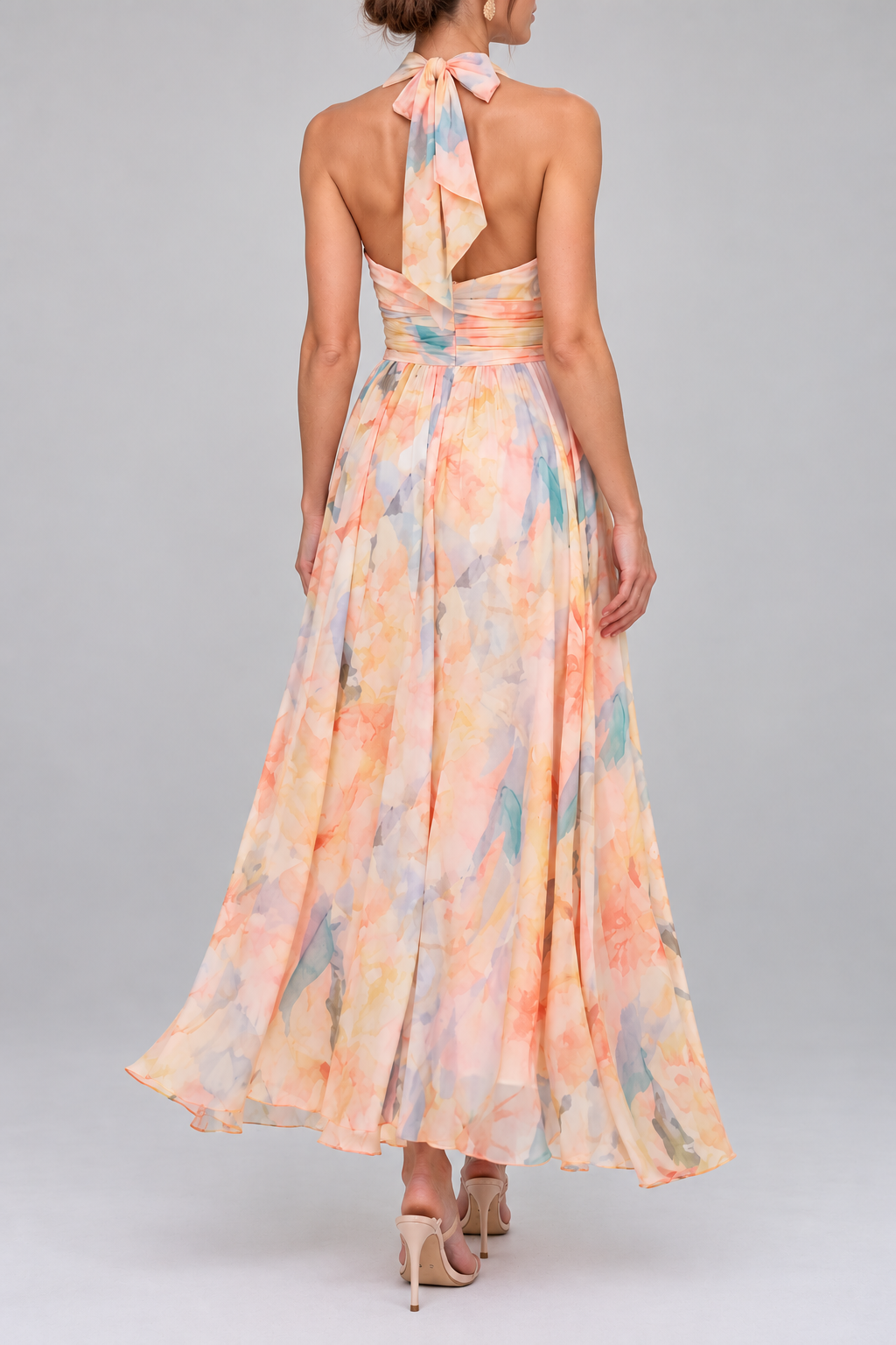 Otranto Floral Halter Maxi Dress