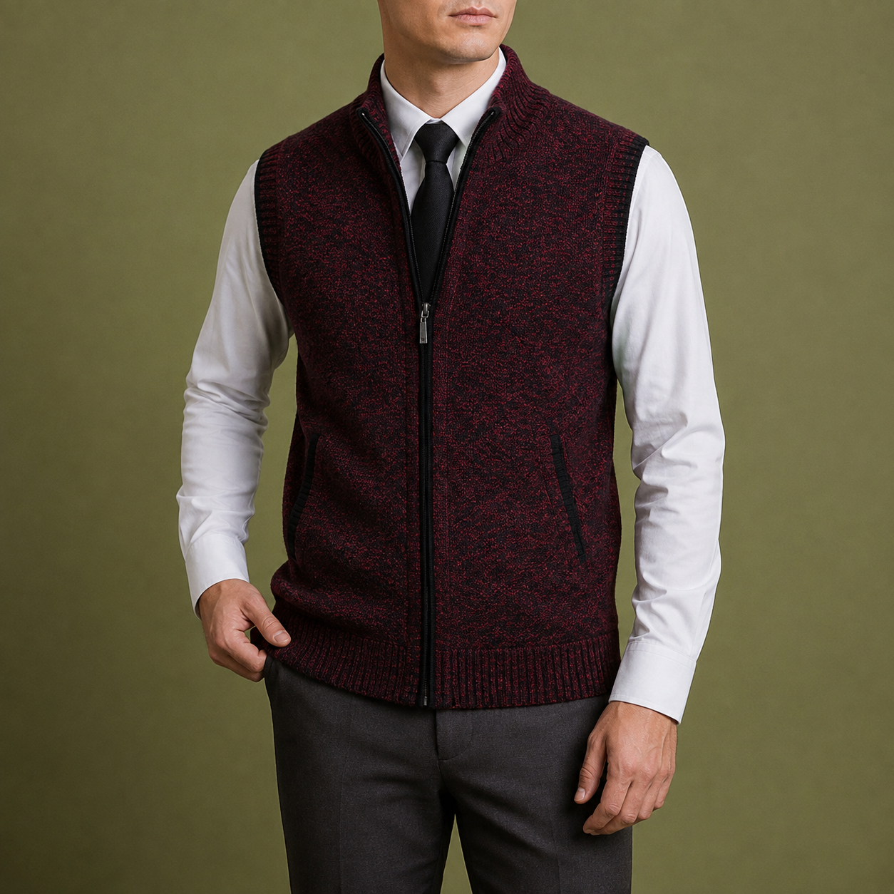 Collioure Zip-Up Knit Vest