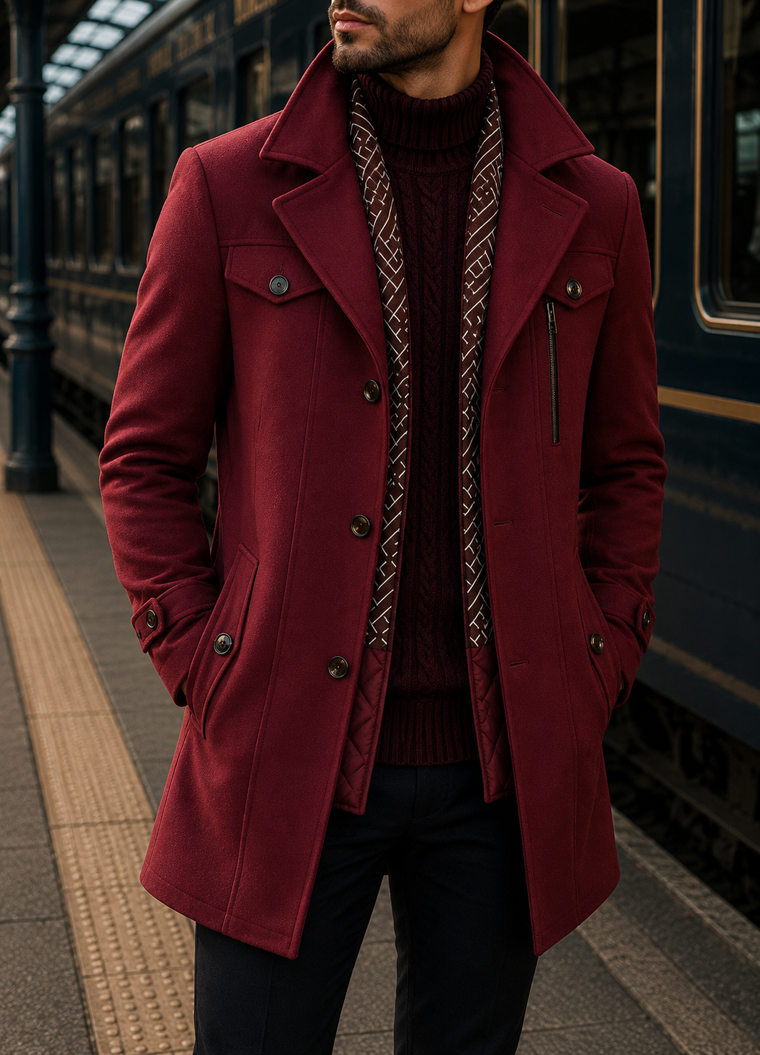 Thassos Wool Tailored Overcoat