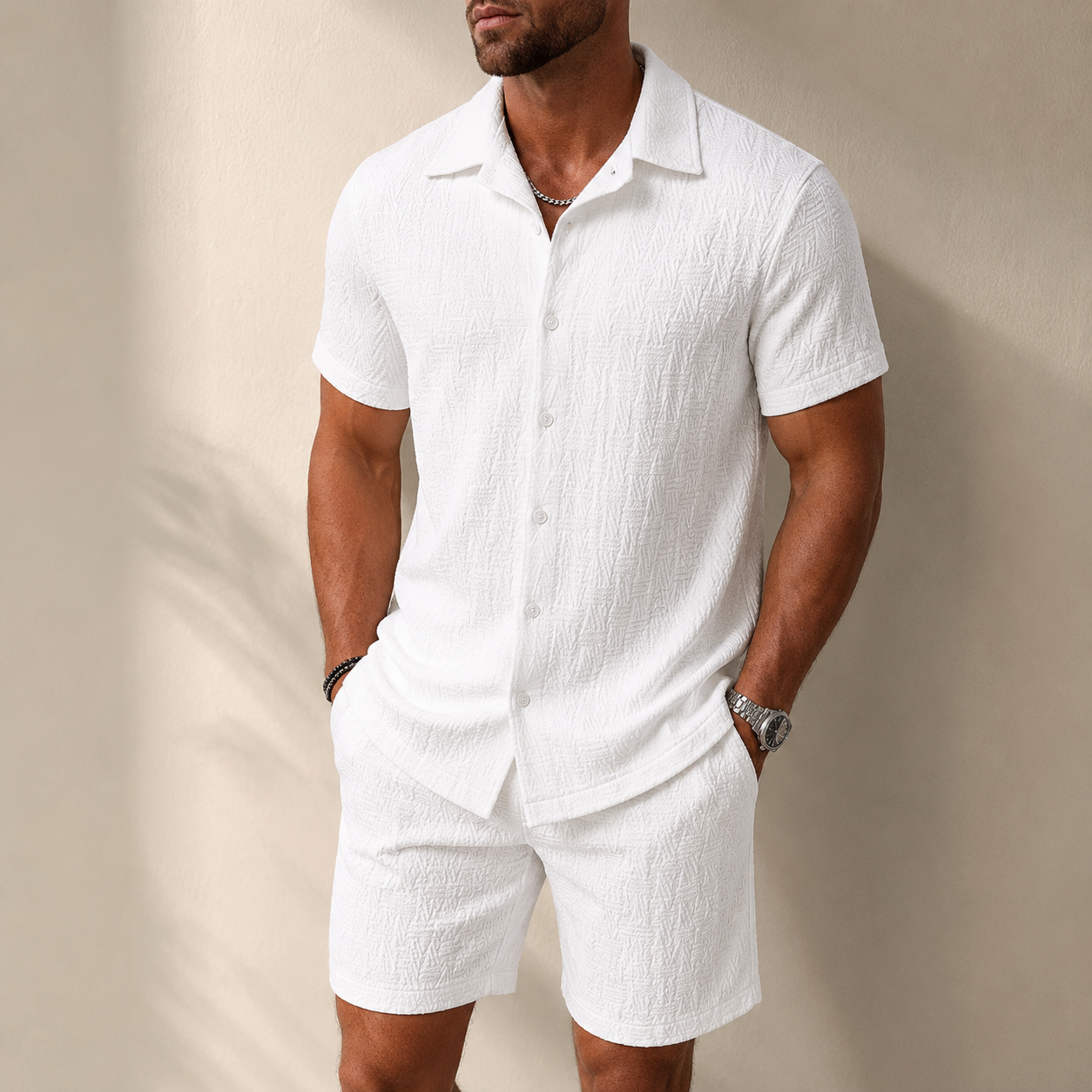 Jerez Textured Woven Two-Piece Set