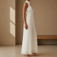 Lacoste Pleated Chiffon Wide-Leg Jumpsuit