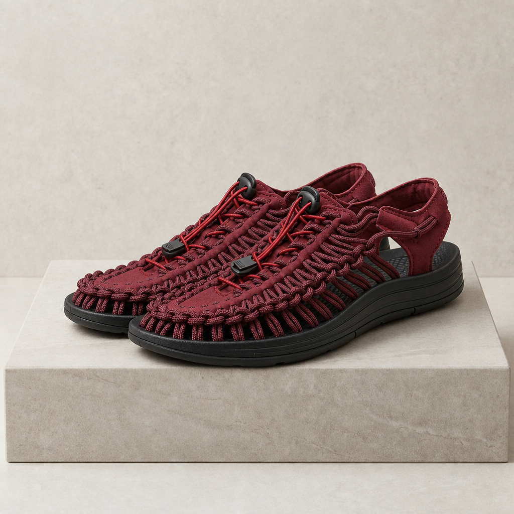 Alberobello Woven Sport Sandals in Red