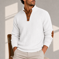 Andros Cable Knit Button Sweater in White