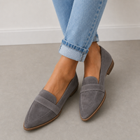 Ansouis Orthopedic Suede Pointed Loafers in Gray
