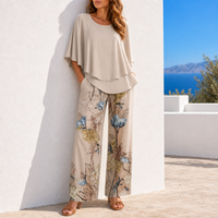 Antequera Layered Floral Two-Piece Set in Dessert