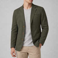 Ascoli Casual Cotton Blazer in Army Green