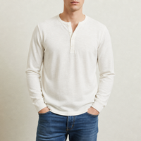 Astypalaia Long-Sleeve Henley Top in White