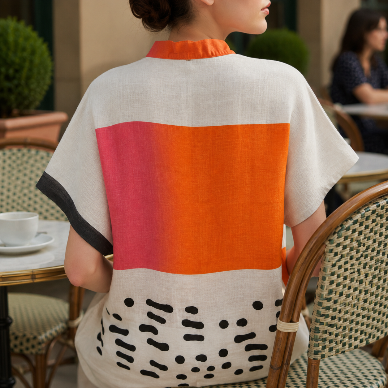 Villefranche Ruffle Print Blouse