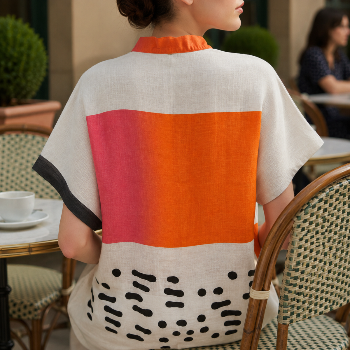 Villefranche Ruffle Print Blouse