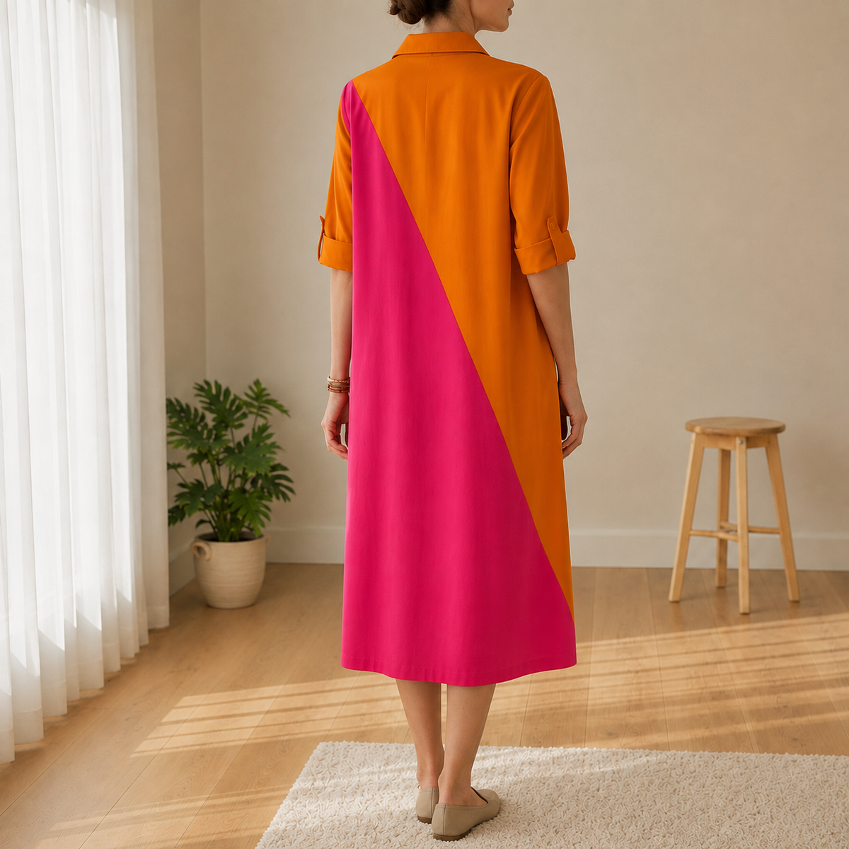 Grasse Colorblock Polo Midi Dress