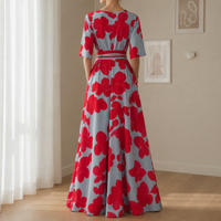 Lerapetra Floral V-Neck Maxi Dress