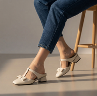 Monaco Bow T-Strap Mules
